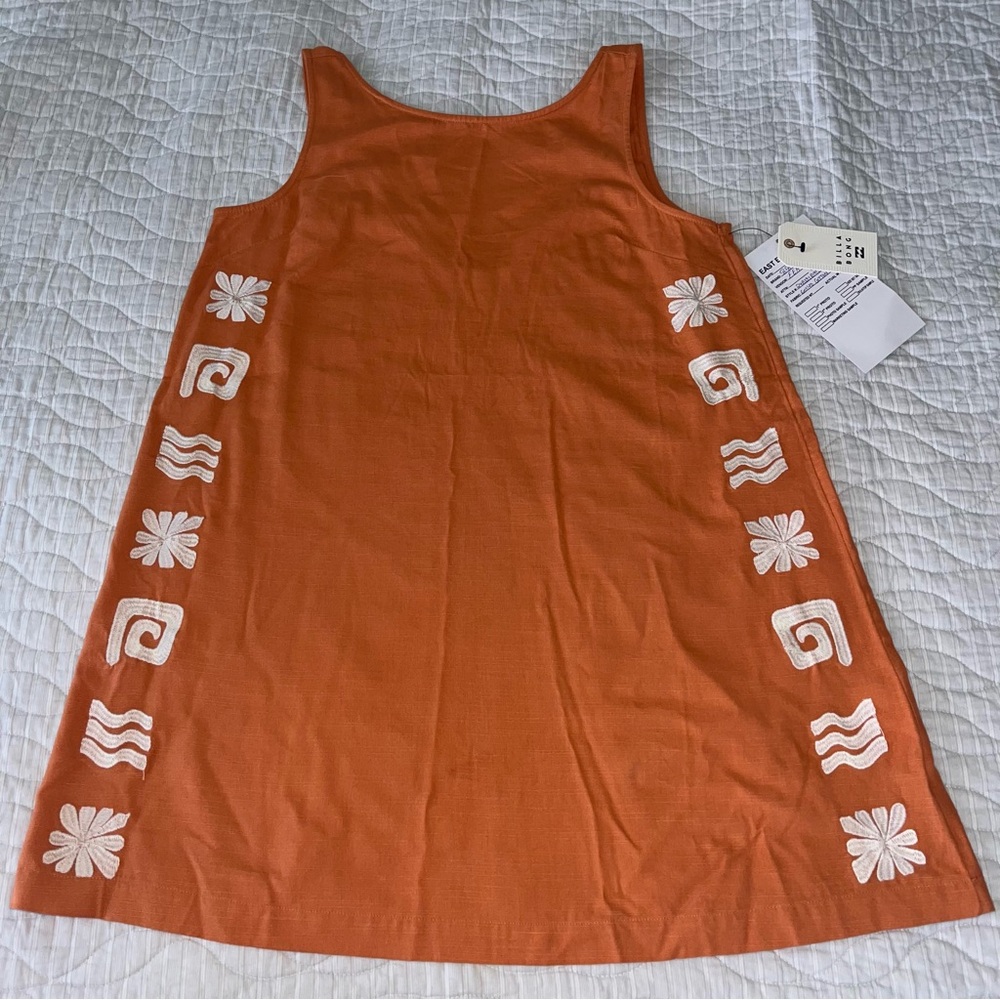 Billabong Orange Sleeveless Dress with White Detailing